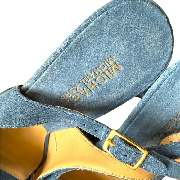 Michael Kors Women’s Blue Suede Slingback 3 inch Heels open toe size 7 - Picture 4 of 9